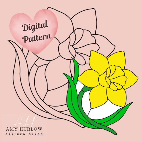 Daffodil Stained Glass Sun Catcher Pattern - DIGITAL DOWNLOAD