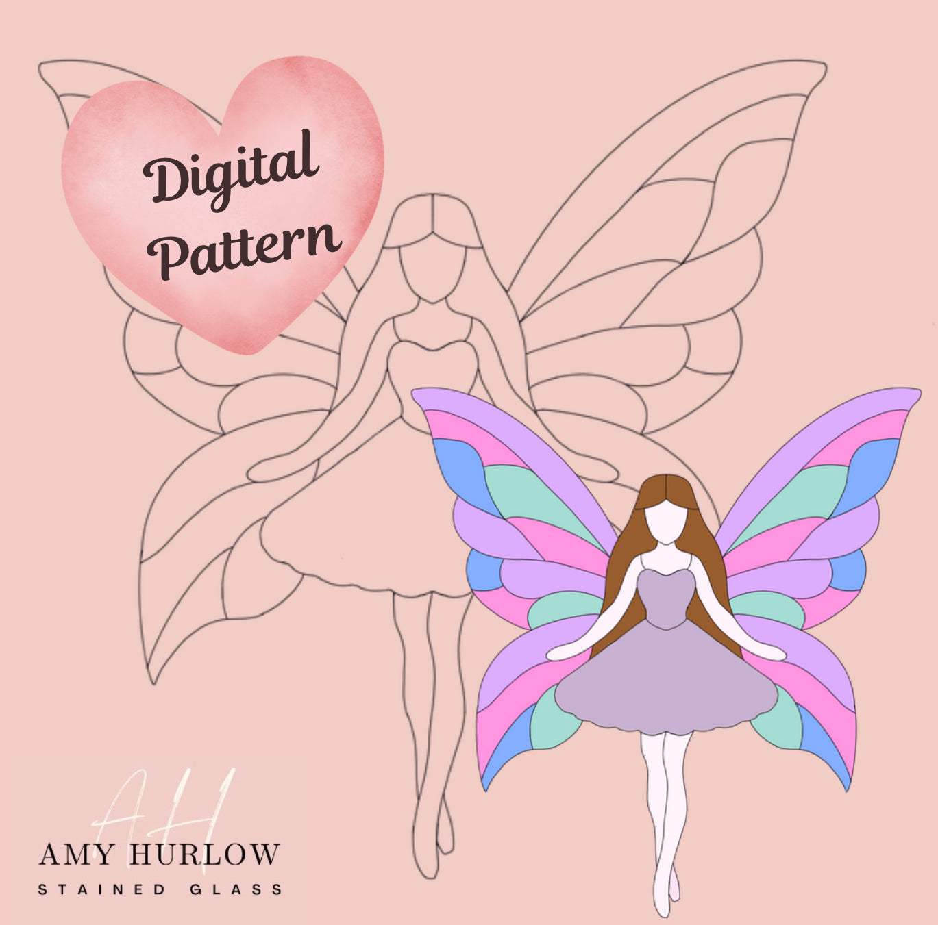 Stained Glass Sun Catcher Pattern - DIGITAL DOWNLOAD